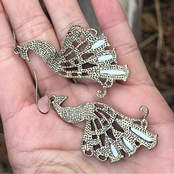 Peacock rhinestone crystal dangle earrings - Picture 5 of 5